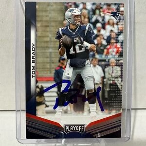 Tom Brady Signed 2019 Panini Playoff #1 Football Card. COA. Autograph.